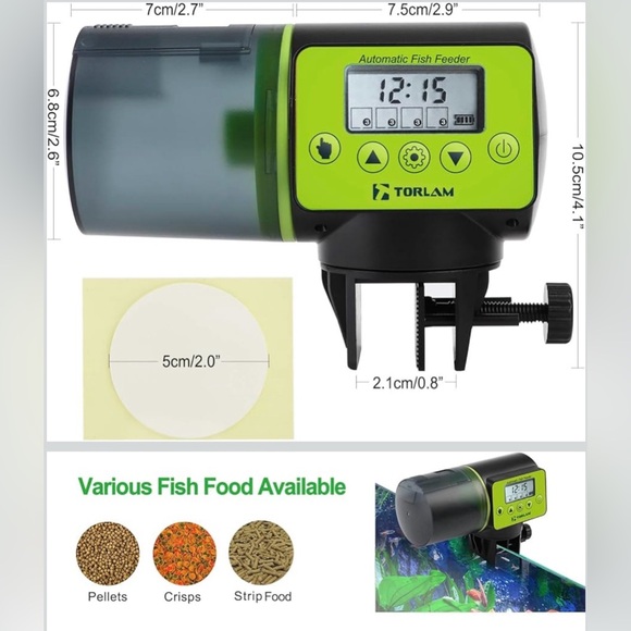 Torlam Automatic Smart Fish Feeder - Black and Green - Picture 11 of 11